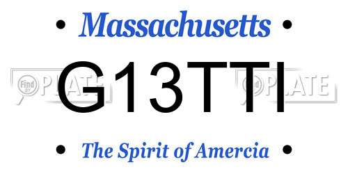 G13TTI Massachusetts License Plate