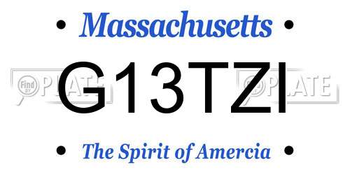 G13TZI Massachusetts License Plate