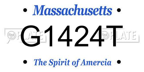 G1424T Massachusetts License Plate