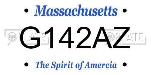 G142AZ Massachusetts License Plate