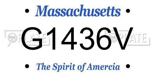 G1436V Massachusetts License Plate
