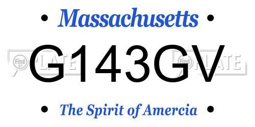 G143GV Massachusetts License Plate