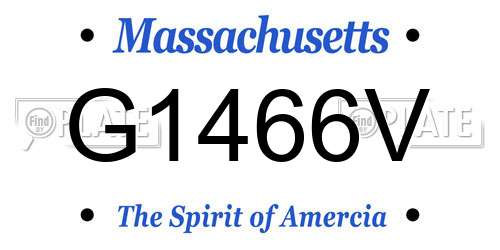 G1466V Massachusetts License Plate