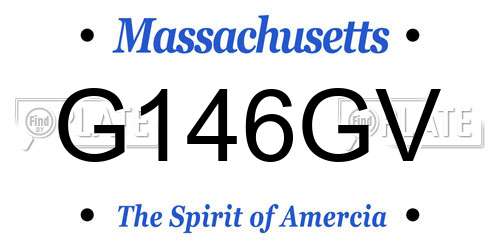 G146GV Massachusetts License Plate