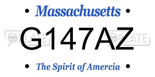 G147AZ Massachusetts License Plate
