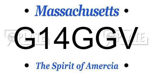 G14GGV Massachusetts License Plate