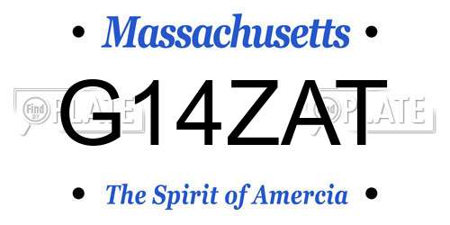 G14ZAT Massachusetts License Plate