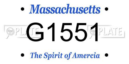 G1551 Massachusetts License Plate