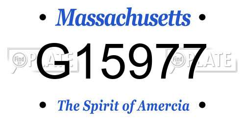 G15977 Massachusetts License Plate