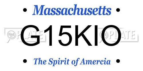 G15KIO Massachusetts License Plate