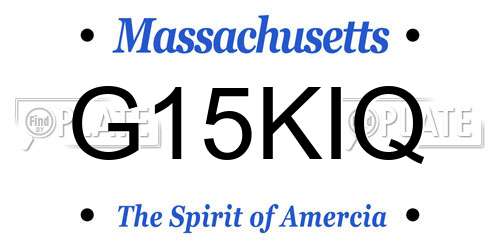 G15KIQ Massachusetts License Plate