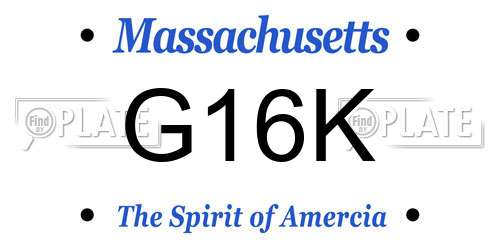 G16K Massachusetts License Plate