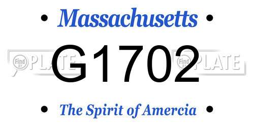 G1702 Massachusetts License Plate