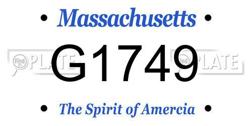 G1749 Massachusetts License Plate