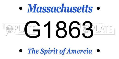 G1863 Massachusetts License Plate