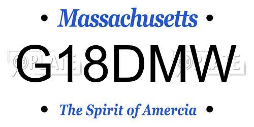 G18DMW Massachusetts License Plate