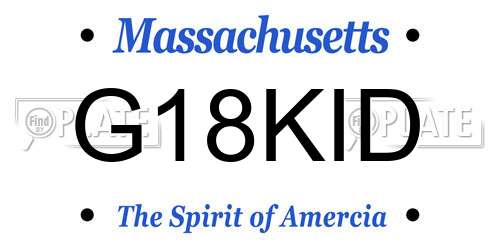 G18KID Massachusetts License Plate
