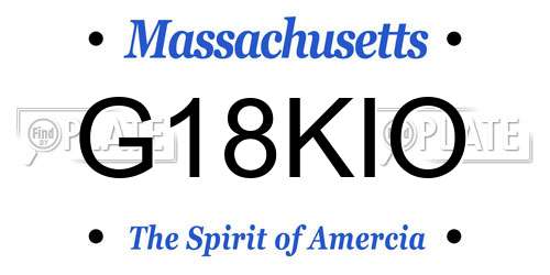 G18KIO Massachusetts License Plate