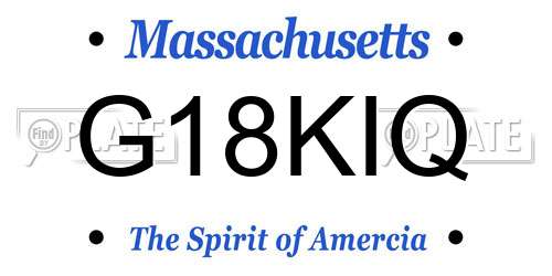 G18KIQ Massachusetts License Plate