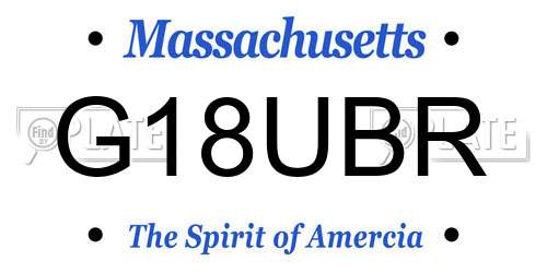 G18UBR Massachusetts License Plate