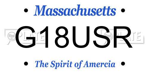 G18USR Massachusetts License Plate