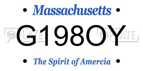 G198OY Massachusetts License Plate