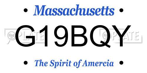 G19BQY Massachusetts License Plate