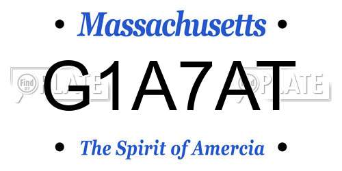 G1A7AT Massachusetts License Plate