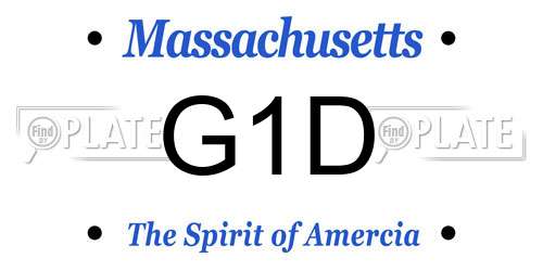 G1D Massachusetts License Plate