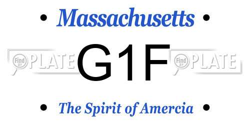 G1F Massachusetts License Plate