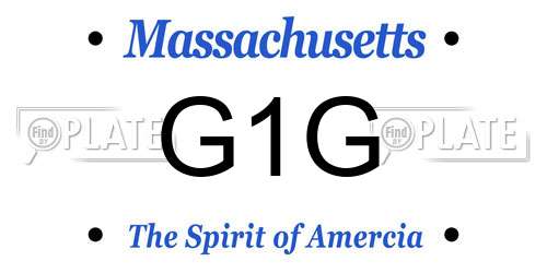 G1G Massachusetts License Plate