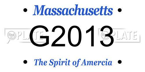 G2013 Massachusetts License Plate