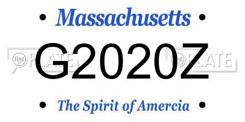 G2020Z Massachusetts License Plate
