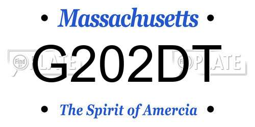 G202DT Massachusetts License Plate