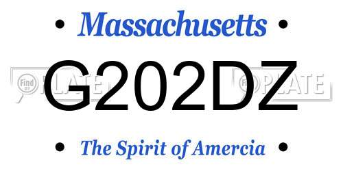G202DZ Massachusetts License Plate