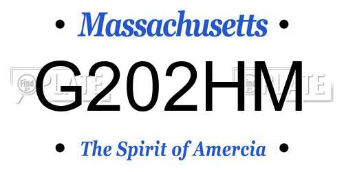 G202HM Massachusetts License Plate