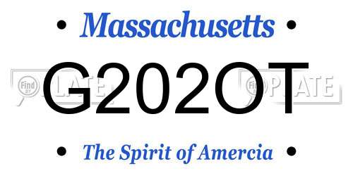 G202OT Massachusetts License Plate