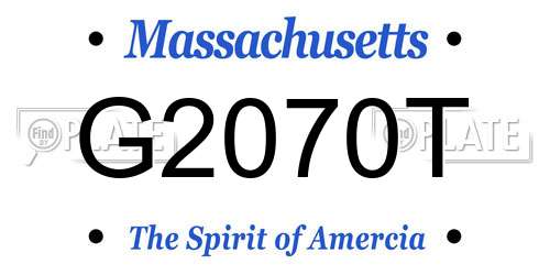 G2070T Massachusetts License Plate