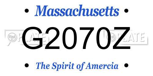 G2070Z Massachusetts License Plate