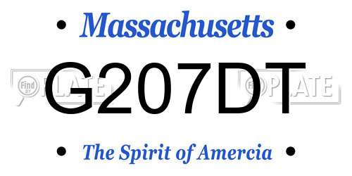 G207DT Massachusetts License Plate