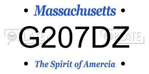 G207DZ Massachusetts License Plate