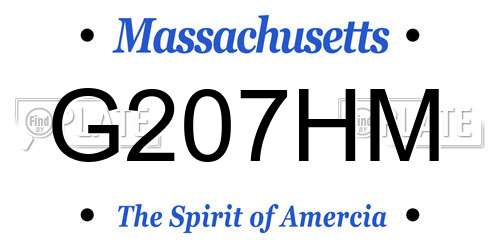 G207HM Massachusetts License Plate