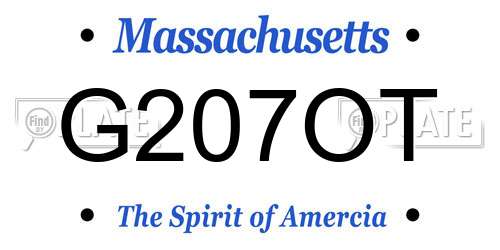 G207OT Massachusetts License Plate