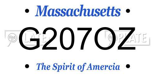 G207OZ Massachusetts License Plate