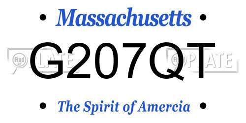 G207QT Massachusetts License Plate