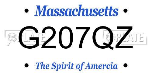 G207QZ Massachusetts License Plate