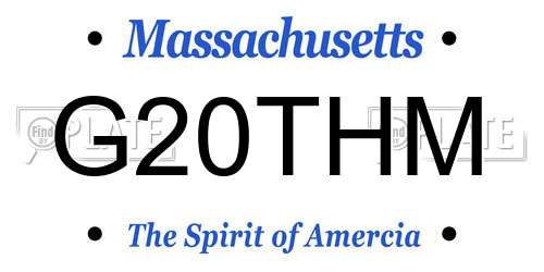 G20THM Massachusetts License Plate