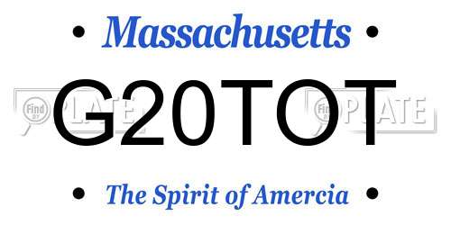 G20TOT Massachusetts License Plate