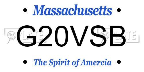 G20VSB Massachusetts License Plate