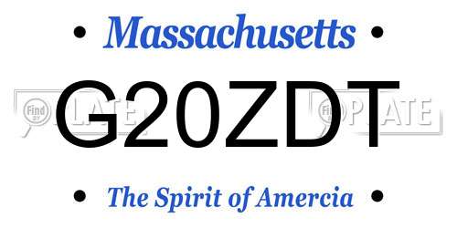 G20ZDT Massachusetts License Plate